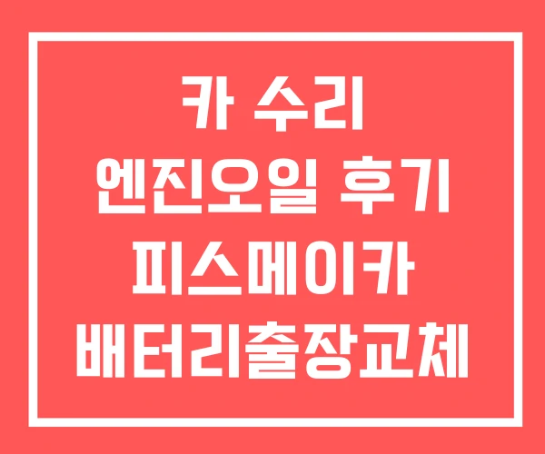 카 수리 엔진오일 후기 피스메이카 배터리출장교체 출장교체