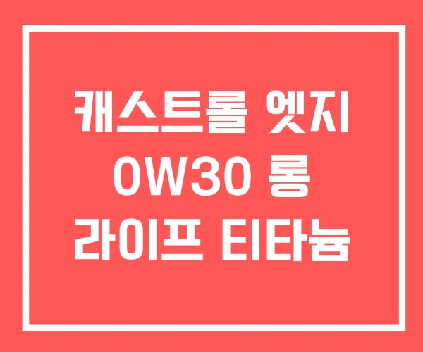 캐스트롤 엣지 0W30 롱 라이프 티타늄