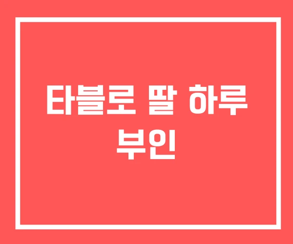 타블로 딸 하루 부인