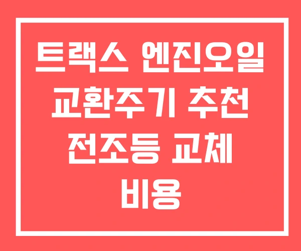 트랙스 엔진오일 교환주기 추천 전조등 교체 비용