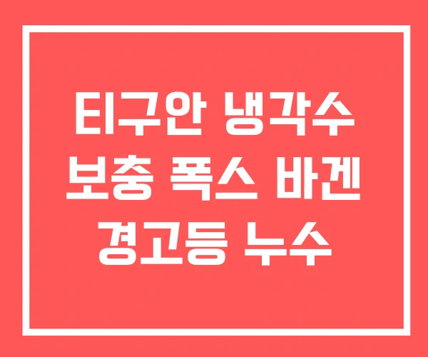티구안 냉각수 보충 폭스 바겐 경고등 누수