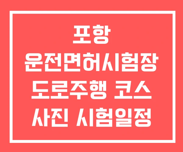 포항 운전면허시험장 도로주행 코스 사진 시험일정 포항 운전면허시험장 도로주행 코스 사진 시험일정
