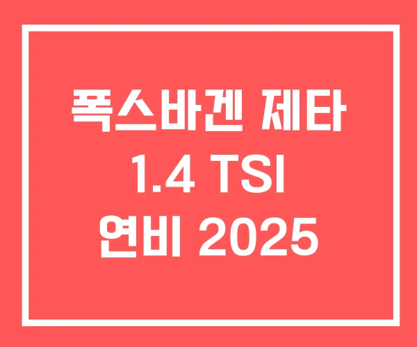 폭스바겐 제타 1.4 TSI 연비 2025