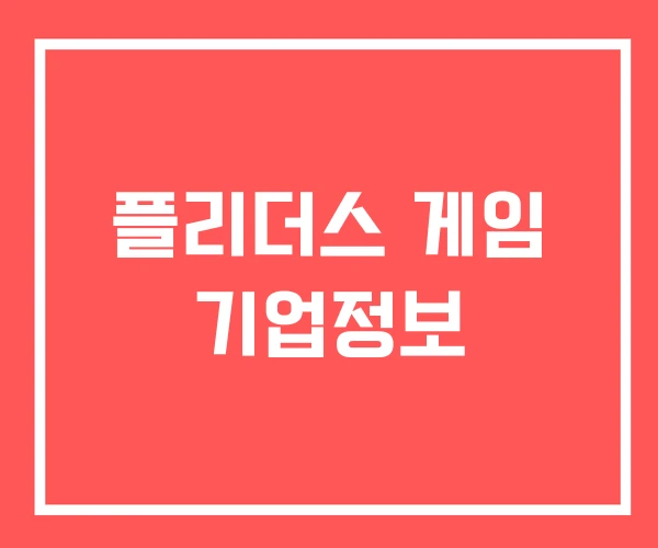 플리더스 게임 기업정보
