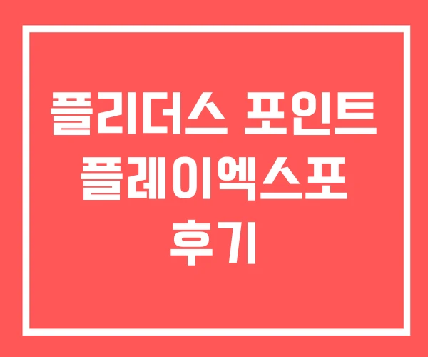 플리더스 포인트 플레이엑스포 후기