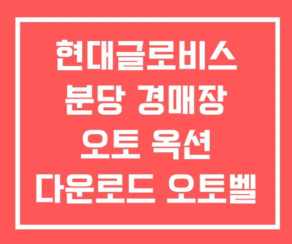 현대글로비스 분당 경매장 오토 옥션 다운로드 오토벨